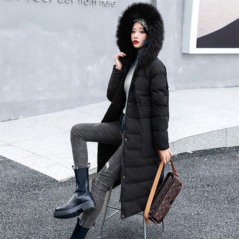 羽绒服女长款冬2021新款冬装90白鸭绒大毛领休闲保暖外套,女装羽绒服,海爱依仁