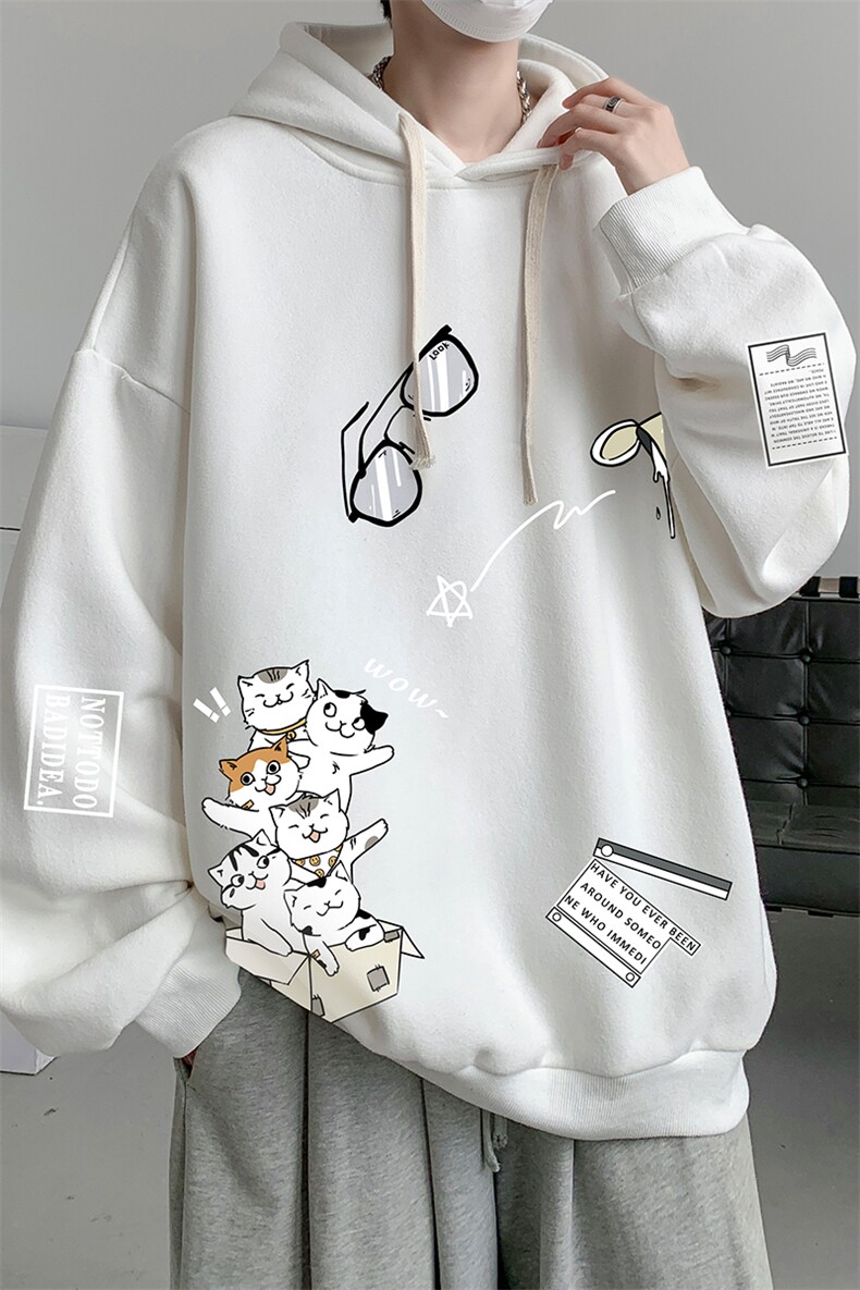 连帽卫衣男大码运动服帽衫外套WY2115-P35加绒款-P40,男装卫衣,电商A040