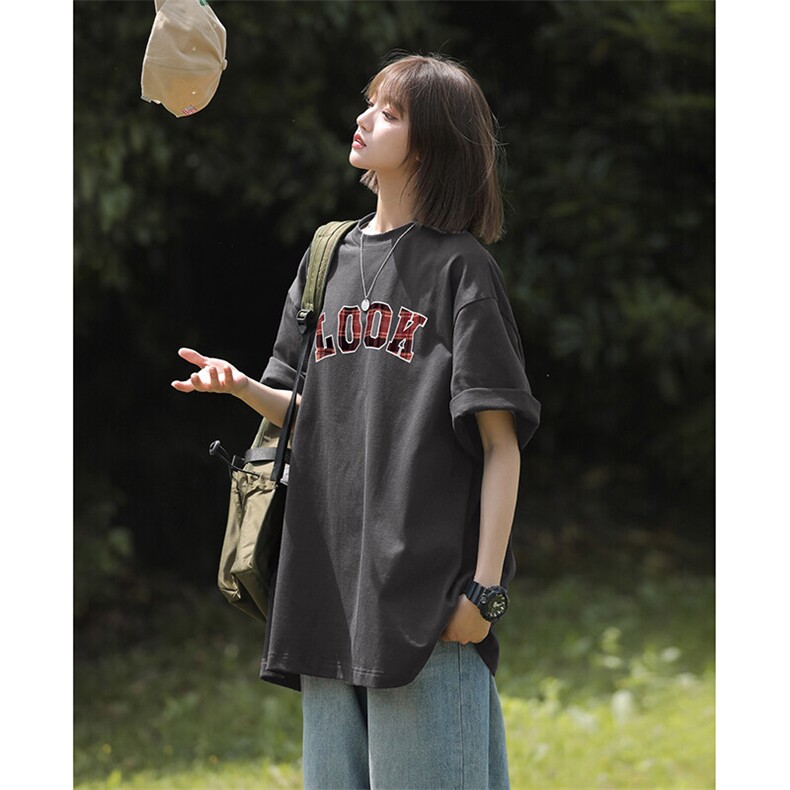 潮牌字母印花夏季纯棉短袖T恤情侣款休闲港风复古上衣HY731TP20,男装T恤,电商A102B