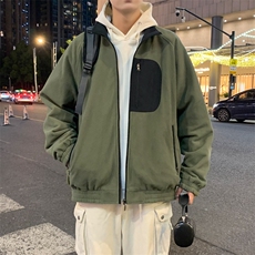 2025新款现货摇粒绒双面穿夹克男立领上衣外套DSA157B-J2553-P86，男装夹克，电商A157B