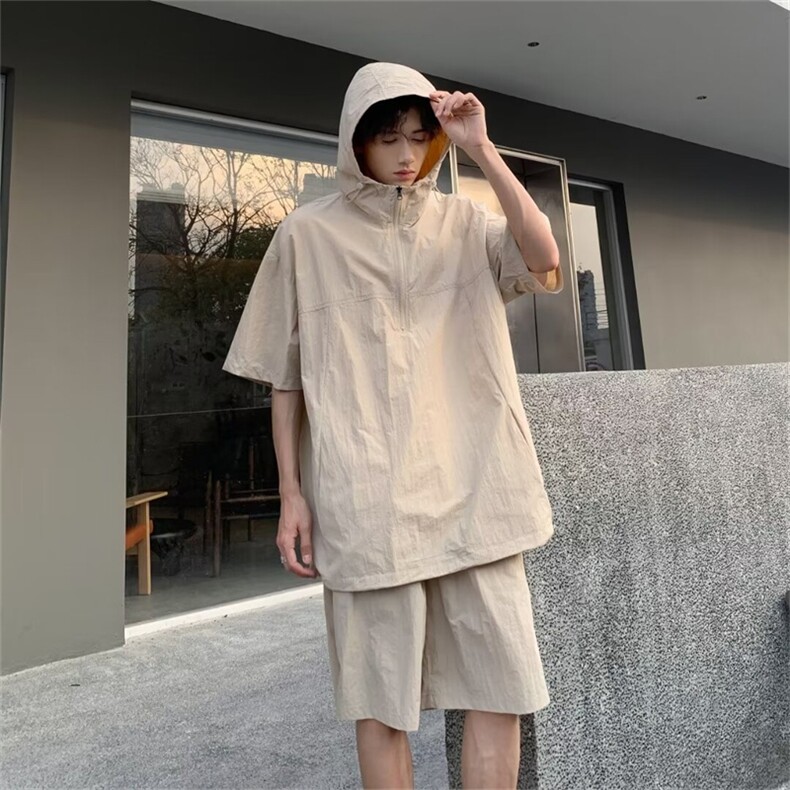F327-P56夏季新款连帽短袖短裤两件套宽松百搭运动套装男现货,男装牛仔裤,星座512-6