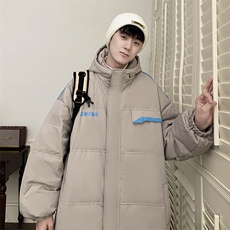 港风ins羽绒服男女同款带帽字母印花白鸭绒Y5813-P190【特价】，男装羽绒服，电商A007