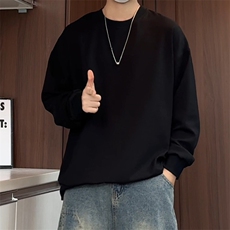 S5022/特P30春装新款高个性套头卫衣男潮流宽松百搭长袖T恤外套，男装T恤，电商A141