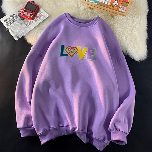 21秋季新品港风宽松大码款十色圆领男女卫衣 WY108 P40 控58图片
