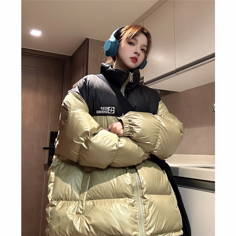 EQ337撞色字母印花加厚保暖冬季棉衣外套男女情侣装面包服棉袄,男装棉衣,电商C306-1