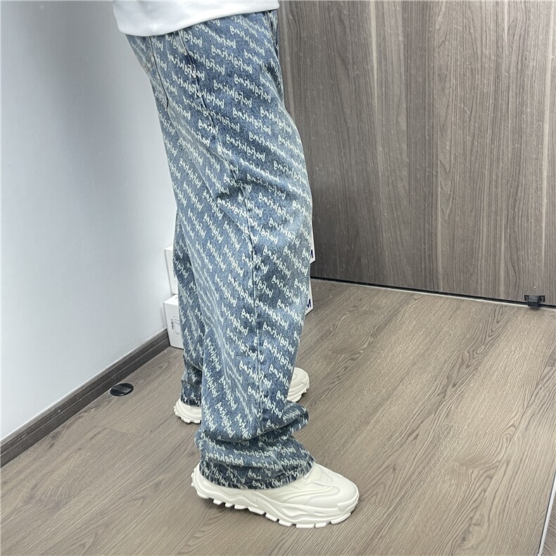 网红牛仔裤男字母牛仔裤高街风P50Y7061,男装牛仔裤,星座1112-1