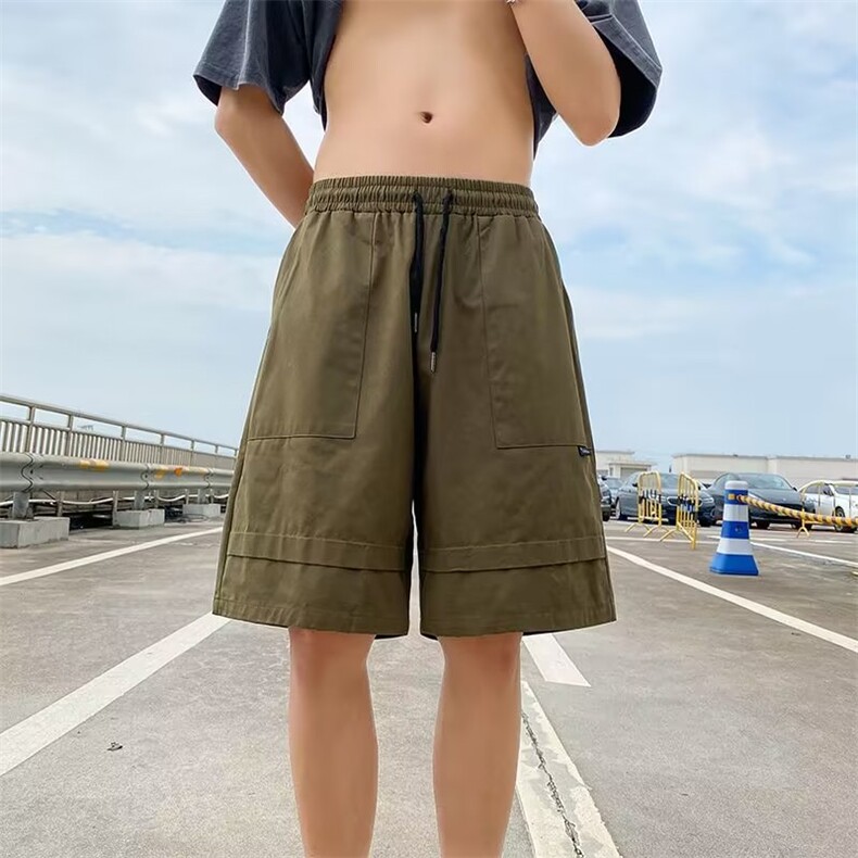 男士休闲五分裤男夏潮牌宽松卡其色短裤夏季男款工装裤子1018P33,男装休闲裤,星座410-2