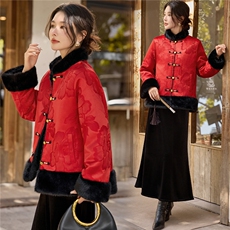 现货，两面穿新中式棉衣女，女装棉衣/棉服，利佳可人