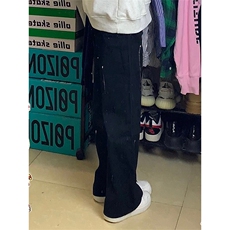 博主图泼墨设计感牛仔裤男秋冬微喇叭cleanfit裤子KZA36-P55，男装牛仔裤，星座1007（原301D）