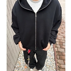 美式高街纯色开衫连帽卫衣短款拉链帽衫外套潮秋冬常规款袋鼠兜，男装卫衣，星座506A