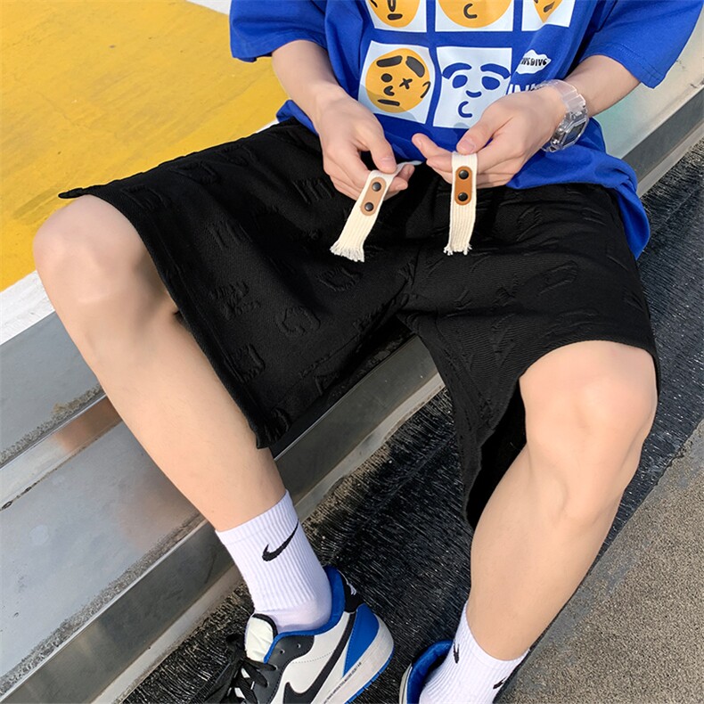2022潮流短裤华夫格面料宽松港风短裤男士DK7870-P41图片