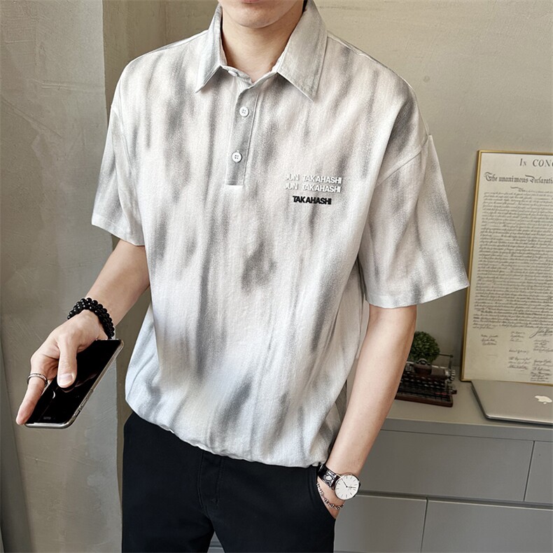 男士中袖衬衫脏脏衣夏季新款时尚百搭休闲衬衣薄款上衣C5279-P58图片