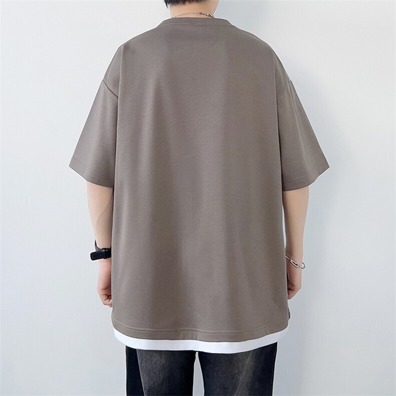 冰氧仿棉短袖港风白墙夏季休闲百搭撞色印花男上衣TC3157-P25控48,男装T恤,星座717