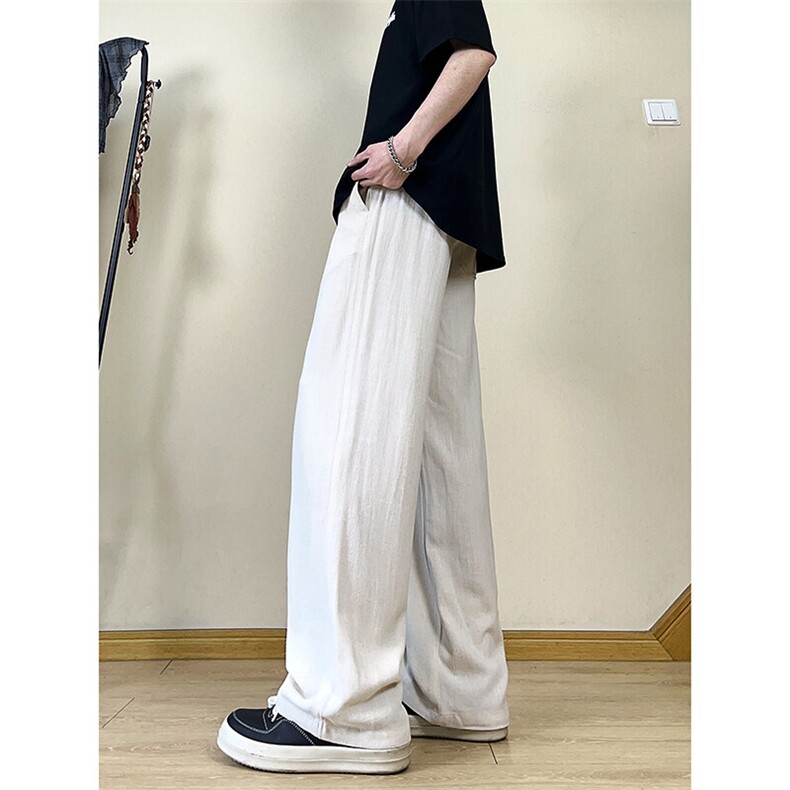 A1788059新款夏季薄款透气耐磨男直筒长裤麻休闲宽松垂感阔腿裤,男装休闲裤,电商A178