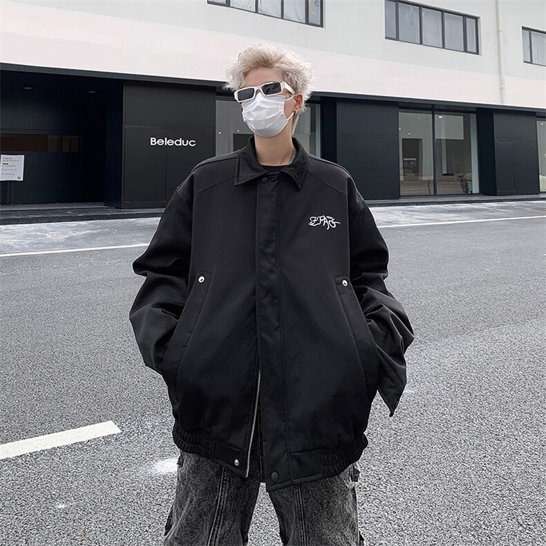 美式复古炸街机车外套男春秋款高级感宽松休闲工装夹克情侣上衣潮,男装夹克,星座410-7