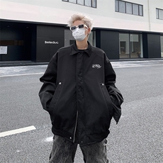 美式复古炸街机车外套男春秋款高级感宽松休闲工装夹克情侣上衣潮，男装夹克，星座410-7