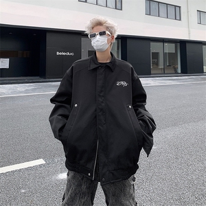 美式复古炸街机车外套男春秋款高级感宽松休闲工装夹克情侣上衣潮图片