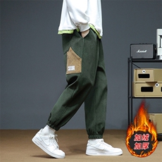 秋冬男装休闲裤宽松百搭刺绣灯芯绒束脚DS-A227A-K202B-P65加绒，男装卫衣，电商A227A