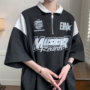 250G纯棉夏季美式复古POLO衫男潮流宽松短袖XP2329-P45控68图片