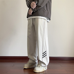 港风三条杠休闲裤宽松运动裤拖地裤束脚裤男KP861 P45图片