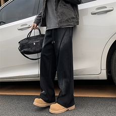 A408-24K2509-P65-X89-M-3XL日系复古休闲直筒水洗喷黑卫裤，男装休闲裤，电商A408