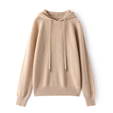2025年秋季时尚百搭通勤简约休闲连帽羊绒衫，女装羊绒衫，玖雪绒羊绒
