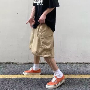 夏季新款美式短裤男潮牌薄款设计感小众宽松大码运动休闲五分裤子图片