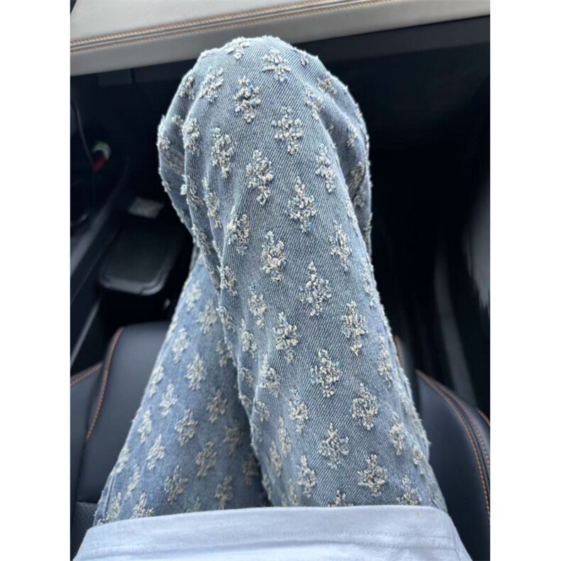 【有货】KZT63CC-特P45 提花满印牛仔裤子男女同款裤子图片