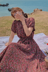 现货主推！2021夏季新款碎花连衣裙163-8800-P90-控138图片