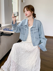 春秋季牛仔短外套吊带裙时尚两件套女，女装套装/套裙，秋水欣儿