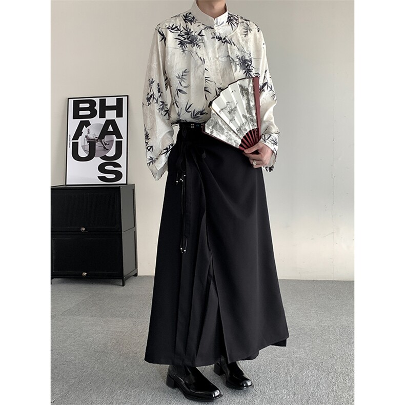山本耀司层次感设计阔腿裤男女新中式裙裤休闲裤K4317P98,男装休闲裤,星座512-1（原513-3）