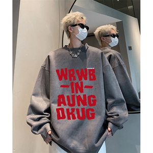抖音得物供货 提供视频 秋冬重磅美式麂皮绒圆领卫衣 JY317图片