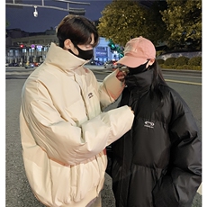 情侣冬装港风PU软皮棉服刺绣logo棉衣休闲加厚外套男G1103P128，男装棉衣，电商A339