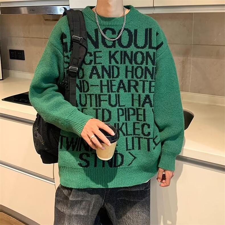 美式圆领毛衣男慵懒风休闲针织衫M153P45,男装针织衫/毛衣,星座1116-2