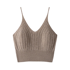 HE|手缝珠片+纯色两款可选baby山羊绒针织文胸女包裹感外穿内衣，内衣，亿嘉羊绒