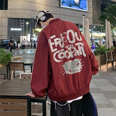 特批夜景街头风棒球服外套宽松字母印花夹克A247-TPF6053特批65，男装夹克，电商A247