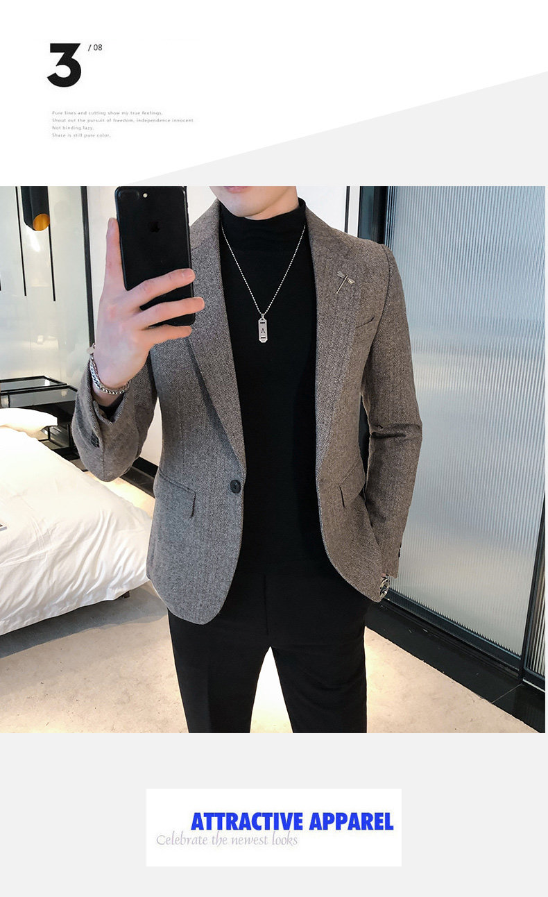 秋冬夹克西装单西修身休闲男士西服A236-XZ-190-P155,男装夹克,电商A236