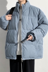 冬上新青少年加棉加厚棉服潮纯色休闲立领棉衣外套男女6223-P100，男装棉衣，电商A441-1