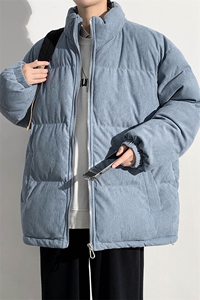 冬上新青少年加棉加厚棉服潮纯色休闲立领棉衣外套男女 6223-P100图片
