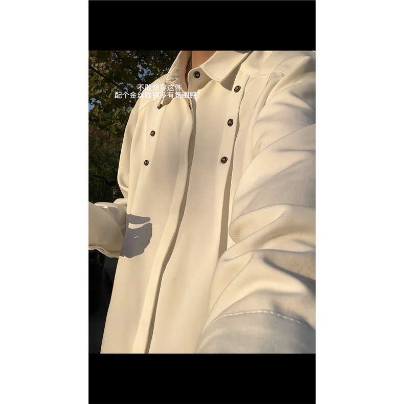 春秋季男简约潮流衬衣男款长袖衬衫男生韩系休闲风宽松翻领上衣,男装衬衫,电商B319