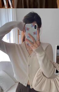 气质V领短款针织开衫女春秋宽松显瘦毛衣外套小个子羊毛外搭图片