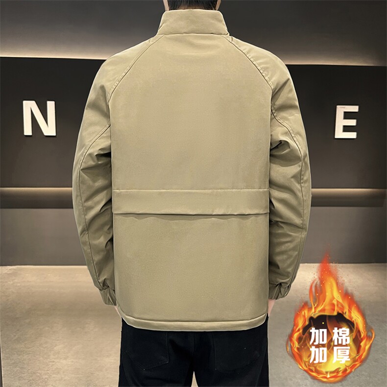 秋冬加棉加厚大码工装外套男士帅气立领夹克时尚棉服ZY802-P65,男装棉衣,星座310B-3