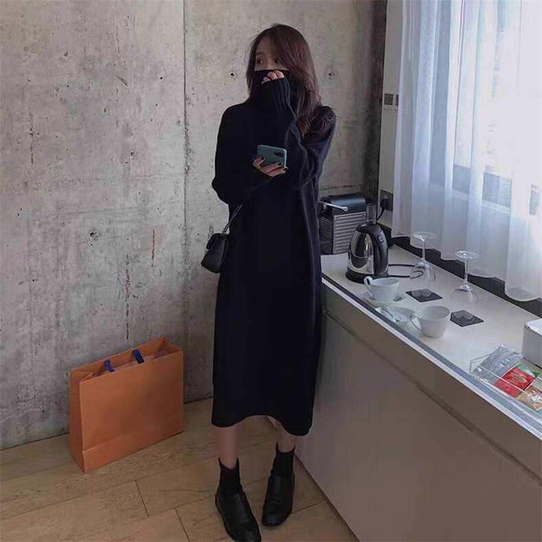 2025百搭时尚加长针织长裙减龄显瘦,女装连衣裙,思途羊绒