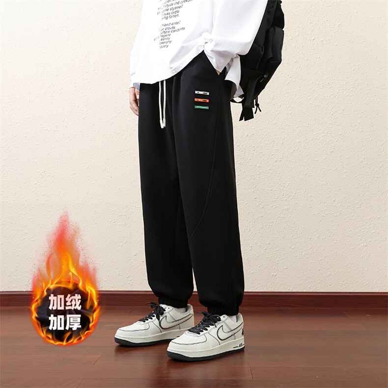 2305加绒/P55休闲裤男美式大码宽松潮男百搭长裤子卫裤男M-8XL,男装休闲裤,星座1204