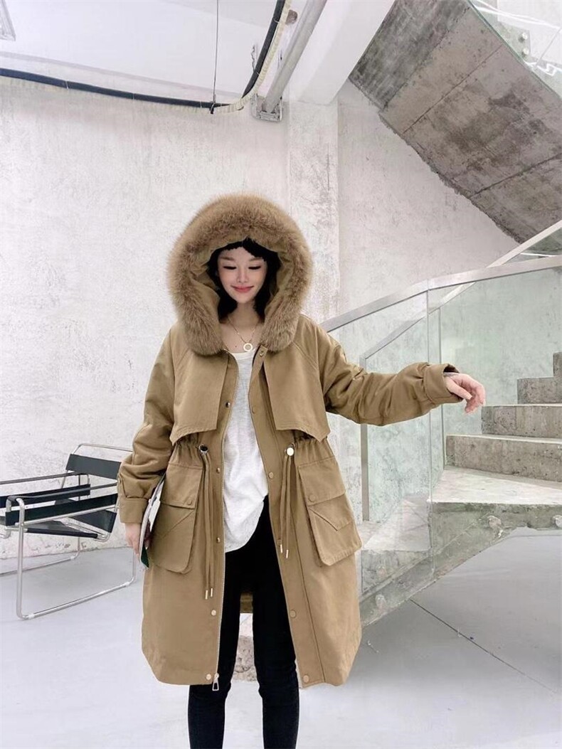 2022冬装新款设计师定制大长款狐狸毛领派克，其它，泰靡(1F)