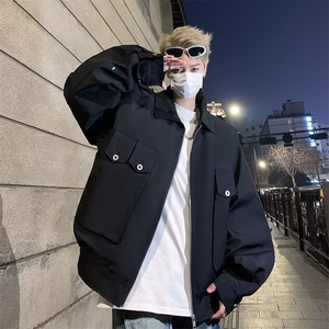 美式多口袋工装短款夹克男潮牌设计感休闲百搭痞帅外套潮图片