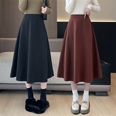 a字半身裙女秋季2025新款气质百褶裙高腰长裙显瘦垂感裙子，女装半身裙，云美莎专业女裤-全店现货
