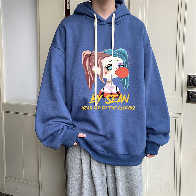纯棉连帽卫衣男大码运动帽衫宽松薄WY2298-P35,男装卫衣,电商A040