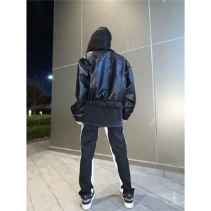 美式复古短款皮衣外套机车皮夹克PY3323图片