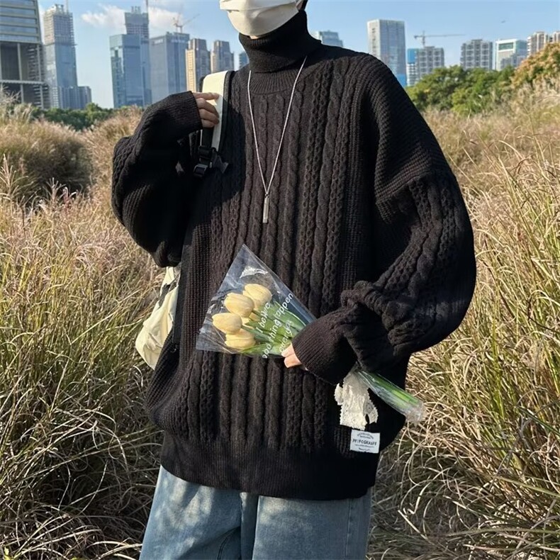 高领毛衣男款冬季2023新款针织衫宽松慵懒风M335P50,男装针织衫/毛衣,星座1116-2